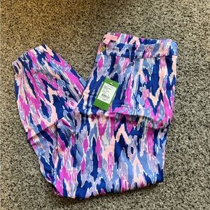Lilly Pulitzer Saffron Pants Joggers One Too Many Purple Pink 8